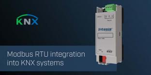 Intesis Modbus RTU Client to KNX TP Gateway
